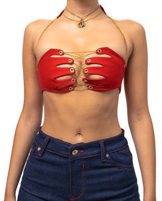 Red Flag Outfit - Top & Jeans
