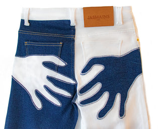 jasmains naughty patchwork pants white and navy blue 4