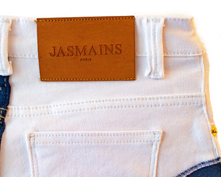 jasmains naughty patchwork pants white and navy blue 6