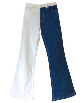 jasmains naughty patchwork pants white and navy blue 7